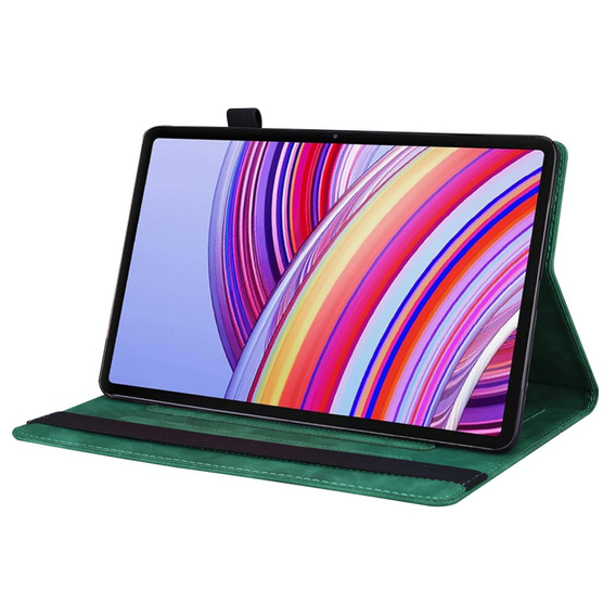 Husă pentru Xiaomi Redmi Pad Pro / Xiaomi Poco Pad, Classic, cu spațiu pentru stylus, verde