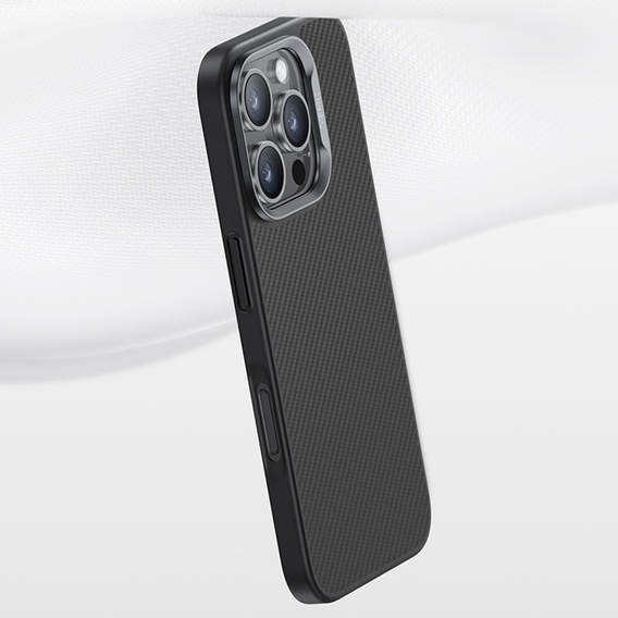 Carcasa BENKS Kevlar pentru iPhone 16 Pro, pentru MagSafe, Carbon Fiber, negru