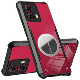 Carcasă pentru Motorola Edge 50 Fusion 5G, cu placă magnetică, transparent / negru