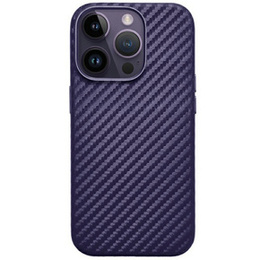 Husă KZDOO pentru iPhone 16 Pro, Carbon Fiber, violet