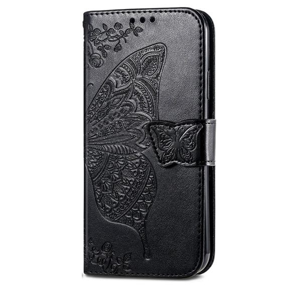 Cu clapetă pentru Xiaomi Redmi A3, Butterfly, negru