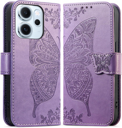 Carcasă Flap pentru Oppo Reno 14F, portofel, Butterfly, violet