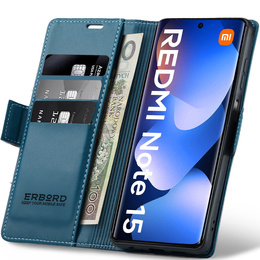 Husă flip lucioasă ERBORD Litchi pentru Xiaomi Redmi Note 15 5G