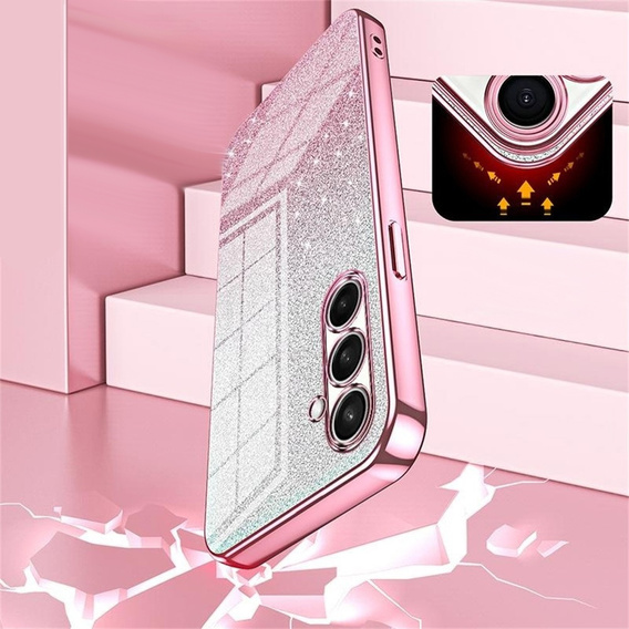 Husă Glitter CamShield pentru Samsung Galaxy A57 5G, roz