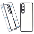 Husa pentru Sony Xperia 1 V, Magnetic Dual Glass, de argint