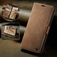 Husa CASEME pentru Samsung Galaxy S22 Ultra, Leather Wallet Case, maro