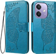 Cu clapetă pentru Oppo A40 / Oppo A40m, Butterfly, albastru