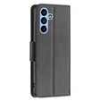 Cu clapetă pentru Samsung Galaxy A54 5G, Wallet Litchi Magnet, negru
