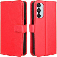 Cu clapetă pentru Samsung Galaxy M15 5G, Crazy Horse Wallet, roșu