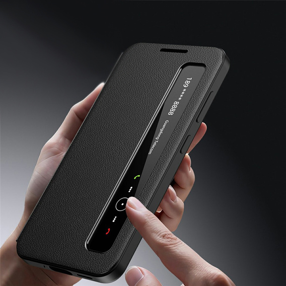 Husă din piele Smart View Window pentru Samsung Galaxy S26, negru