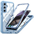 Husă pentru Samsung Galaxy S25+ Plus, Shockproof, cu sticlă, pentru MagSafe, albastru