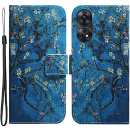 Cu clapetă pentru Oppo Reno8 T 4G, Wallet, sakura, albastru
