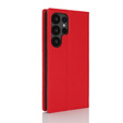 Cu clapetă pentru Samsung Galaxy S25 Ultra, Litchi Skin Grain, roșu