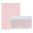 Carcasă + tastatură Samsung Galaxy Tab A9+, Leather Pen Slot, roz rose gold