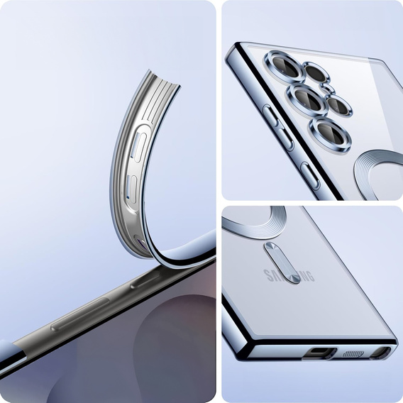 Husă pentru Samsung Galaxy S25 Ultra, Electro MagSafe, albastru închis + Sticlă pentru ecran