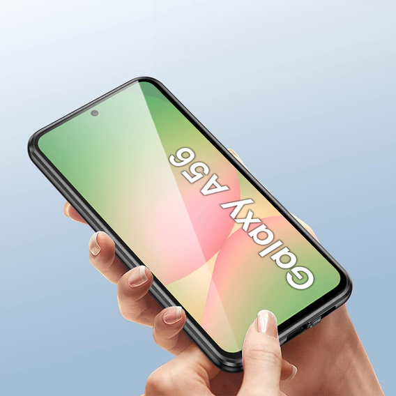Husa pentru Samsung Galaxy A56, Magnetic Dual Glass, negru