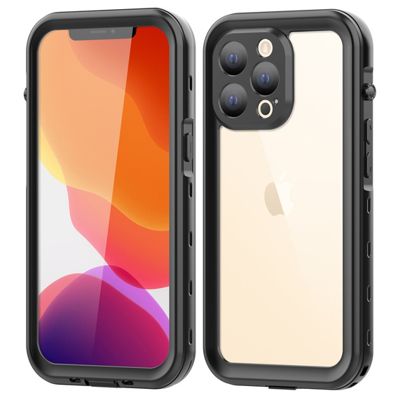 Husă impermeabilă IP68 pentru iPhone 13 Pro, SHELLBOX, negru