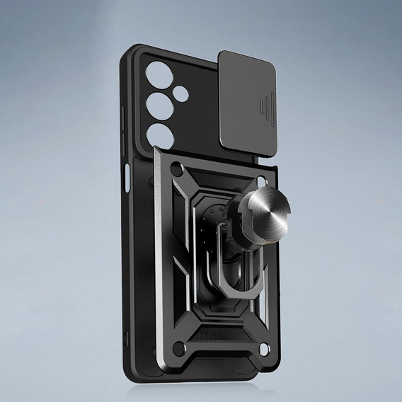 Husă blindată pentru Samsung Galaxy S25 FE, CamShield Slide, negru
