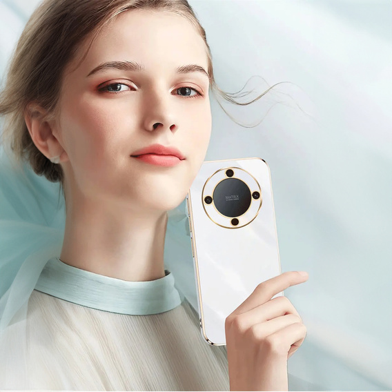 Husă pentru Honor Magic 6 Lite 5G, Glamour CamShield, alb