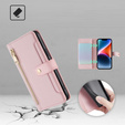 Cu clapetă pentru Xiaomi Redmi Note 13 Pro+, Wallet Zipper Pocket, roz