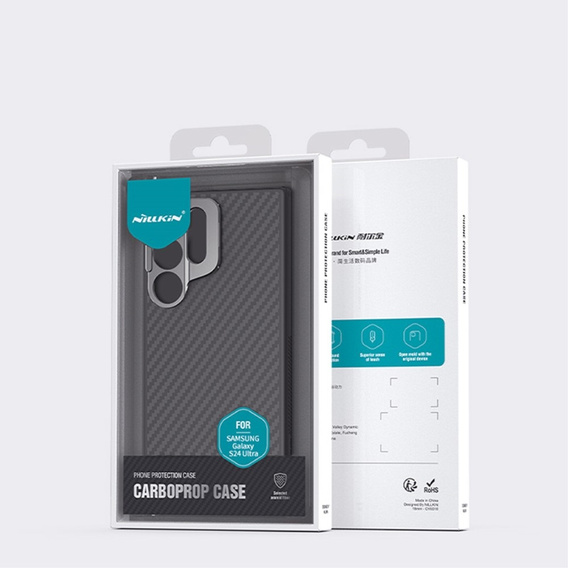 Carcasă pentru Samsung Galaxy S24 Ultra, carcasă blindată Nillkin, Carboprof Case, pentru Magsafe, negru