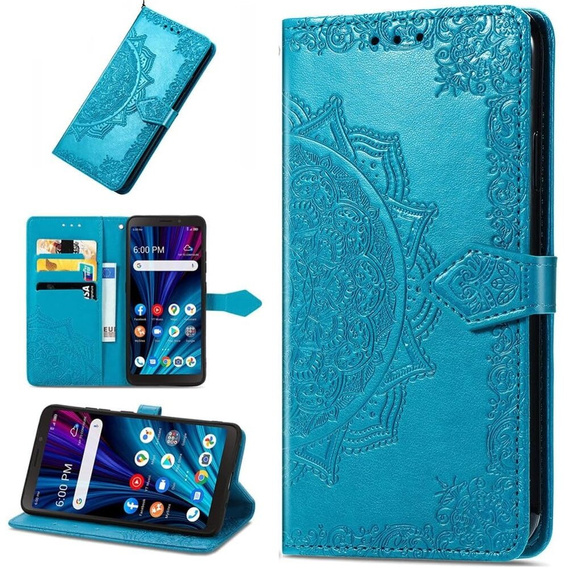 Cu clapetă pentru Oppo A80, Mandala, albastru