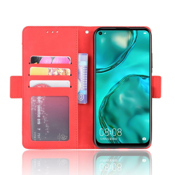 Cu clapetă pentru Huawei P40 Lite, Card Slot, roșu