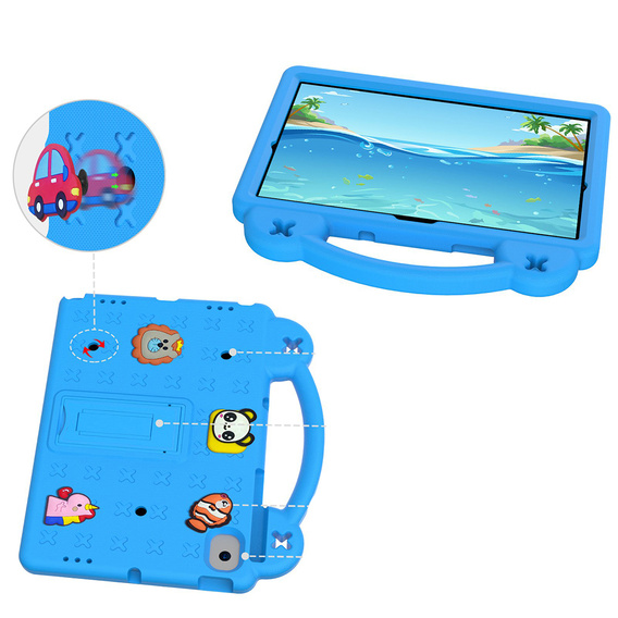 Husă pentru copii pentru Samsung Tab A8 10.5 X200 / X205, Cute Patterns, cu suport, albastru