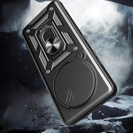 Husă blindată pentru Honor Magic 7 Lite, CamShield Slide, negru