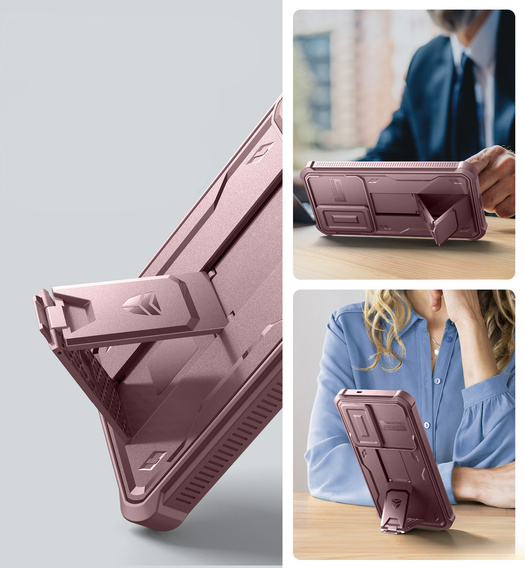 Husă blindată pentru Samsung Galaxy S25+ Plus, Dexnor Full Body (Two Frames), roz