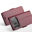 ERBORD Glossy Litchi caz, flip portofel pentru iPhone 17 Pro Max