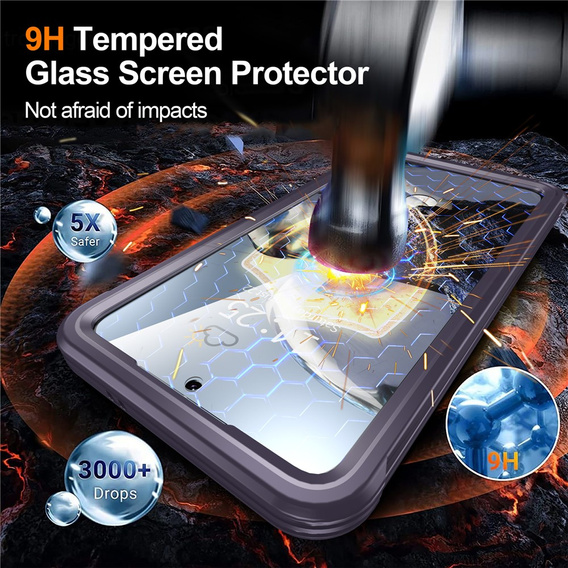 Husă pentru Samsung Galaxy S25 FE, Shockproof, cu sticlă, pentru MagSafe, violet