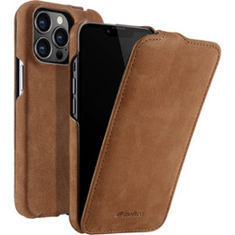 MELKCO carcasă flip pentru iPhone 13 Pro, piele, flip, cafea