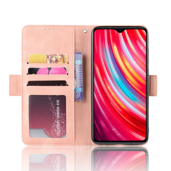 Cu clapetă pentru Xiaomi Redmi Note 8 Pro, Card Slot, roz