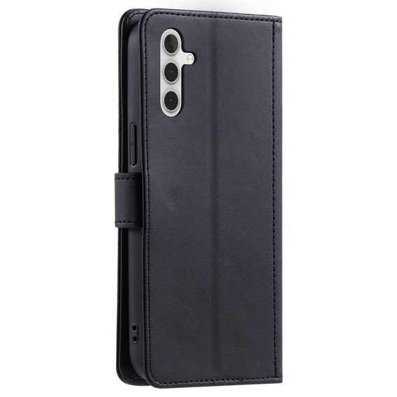 Husă cu clapetă pentru Samsung Galaxy S25, Rhombus Crossbody Leather, negru