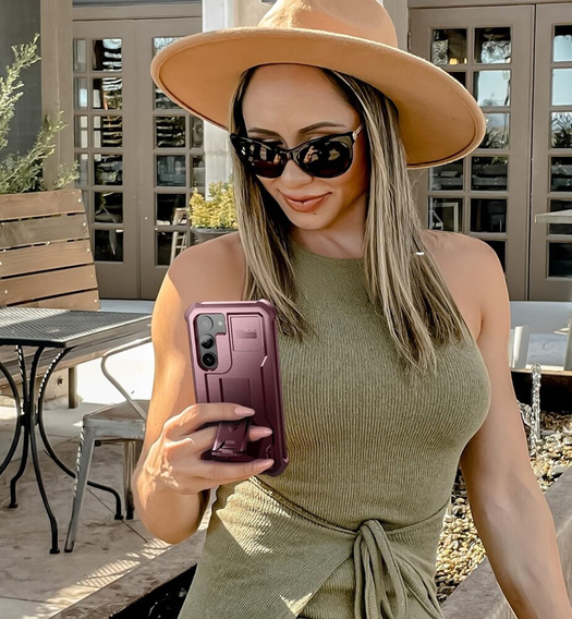 Husă blindată pentru Samsung Galaxy S23, Dexnor Full Body (Two Frames), roșu