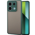Carcasă din silicon pentru Xiaomi Redmi Note 13 Pro 5G, cu protecție pentru camera foto, transparent / verde + sticlă călită 9H