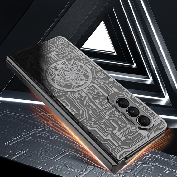 Husă pentru Samsung Galaxy Z Fold 5 5G, Mechanical Legend, negru