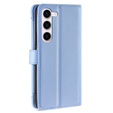 Cu clapetă pentru Samsung Galaxy S23, Wallet Zipper Pocket, albastru