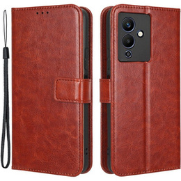 Cu clapetă pentru Infinix Note 12 5G, Crazy Horse Wallet, maro