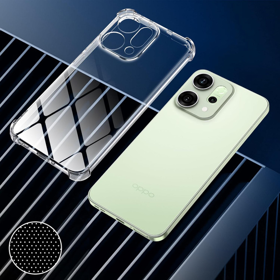 Husă pentru Oppo Reno 14, întărită, cu protecție pentru cameră, transparentă