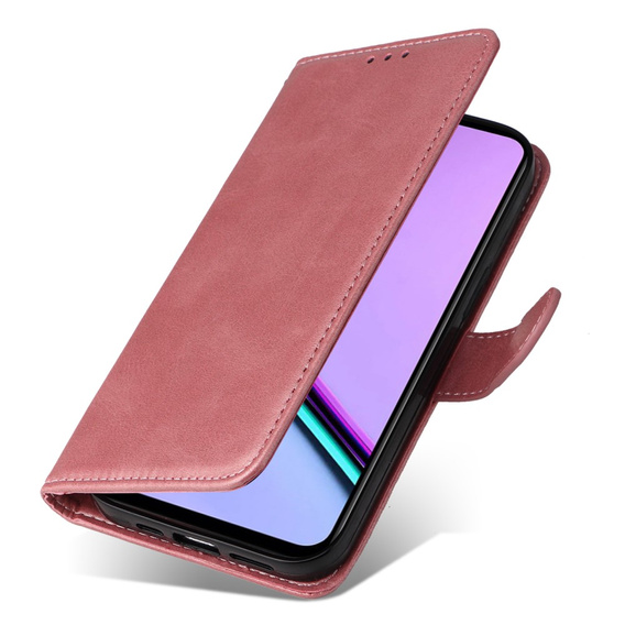 Cu clapetă pentru Realme C67, Leather Wallet, roz rose gold