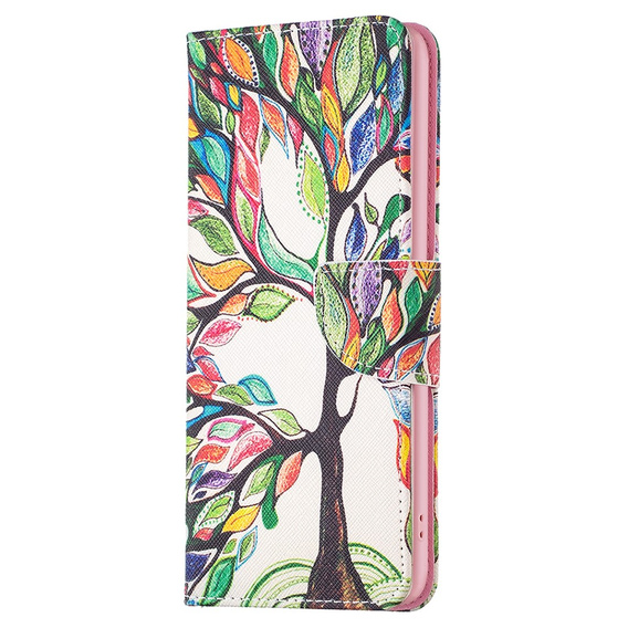 Cu clapetă pentru Samsung Galaxy M34, Wallet, tree of life, alb
