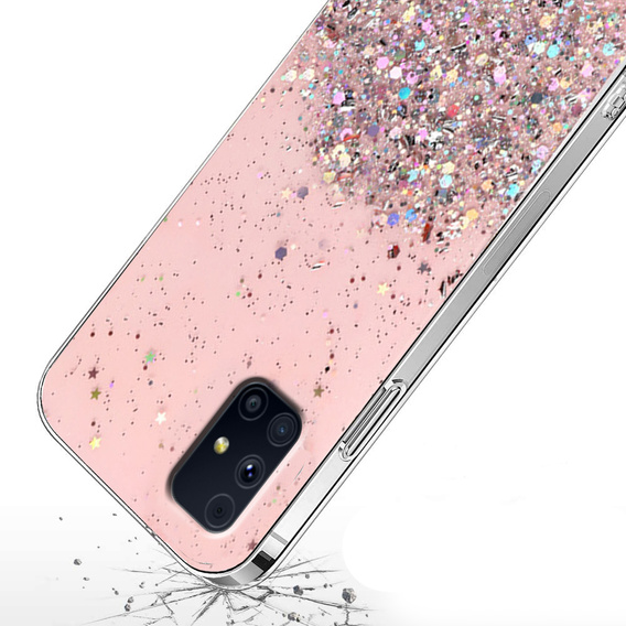 Huse pentru Samsung Galaxy M31s, Glittery, roz
