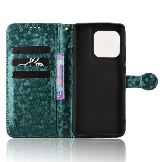 Husa cu clapetă pentru Motorola Edge 60 / 60 Fusion, Wallet Rhombus, verde
