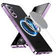 Carcasă de protecție pentru camera foto pentru Samsung Galaxy S23, CamShield MagSafe, transparent / violet