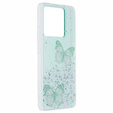 Husă pentru Xiaomi 13T / 13T Pro / Redmi K60 Ultra, Glitter Butterfly, verde