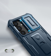 Husă blindată pentru Samsung Galaxy S25, Dexnor Full Body (Two Frames), albastru închis