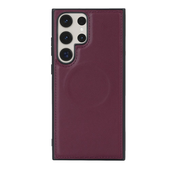 Husă cu clapetă pentru Samsung Galaxy S23 Ultra, portofel, pentru MagSafe, maroon