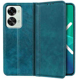 Husa cu clapetă pentru OnePlus Nord 2T 5G, Split Leather, verde